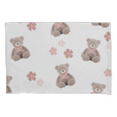 Housse D'oreillers Motif de dessin animé rose ours (devant-gauche)