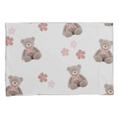 Housse D'oreillers Motif de dessin animé rose ours (devant-Droit)