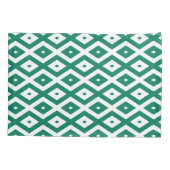 Housse D'oreillers Motif de diamant vert et blanc (Dos)