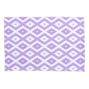 Housse D'oreillers Motif de diamants violet et blanc