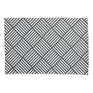 Housse D'oreillers Motif DE DIAMONDE NOIR ET BLANC D'ORIGINE
