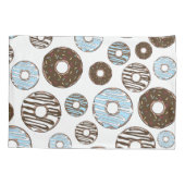 Housse D'oreillers Motif De Donuts, Donuts Bleus, Donuts Brown (Dos)
