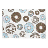 Housse D'oreillers Motif De Donuts, Donuts Bleus, Donuts Brown (devant)