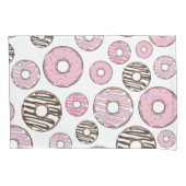 Housse D'oreillers Motif De Donuts, Donuts Roses, Donuts Blancs (devant)