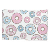 Housse D'oreillers Motif De Donuts, Donuts Roses, Donuts Bleus (Dos)