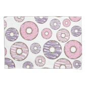 Housse D'oreillers Motif De Donuts, Donuts Roses, Donuts Violets (devant)