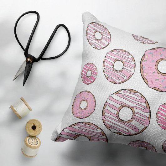 Housse D'oreillers Motif De Donuts, Donuts Roses, Saupoudrages