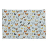 Housse D'oreillers Motif de Doodle visage de chat (Dos-Droit)