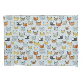 Housse D'oreillers Motif de Doodle visage de chat (devant-gauche)