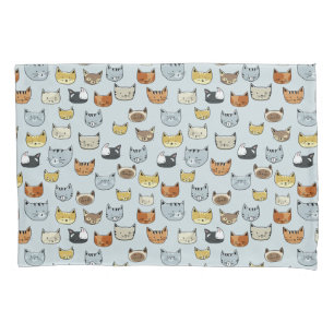 Housse D'oreillers Motif de Doodle visage de chat