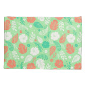 Housse D'oreillers Motif de feuillage vert et orange (Dos)