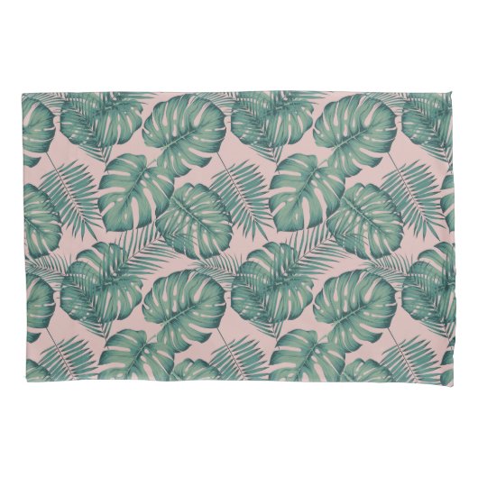 Housse D'oreillers Motif de feuille tropicale (devant-gauche)