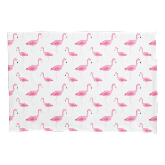 Housse D'oreillers Motif de Flamant rose d'aquarelle (devant)