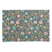 Housse D'oreillers Motif de fleur d'art populaire (devant-Droit)