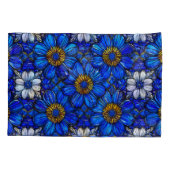 Housse D'oreillers Motif de fleurs bleues (Dos)