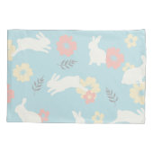 Housse D'oreillers Motif de fleurs de lapins mignons (Dos)