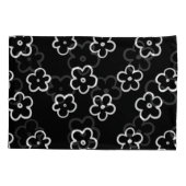 Housse D'oreillers Motif de fleurs noir et blanc (Dos)