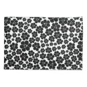 Housse D'oreillers Motif de fleurs - noir et blanc (Dos-gauche)