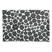 Housse D'oreillers Motif de fleurs - noir et blanc (devant-gauche)