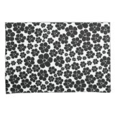 Housse D'oreillers Motif de fleurs - noir et blanc (devant-Droit)