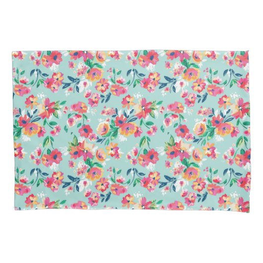 Housse D'oreillers Motif de fleurs peint (devant-gauche)