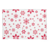 Housse D'oreillers Motif de flocon de neige, Flammes de neige rouges, (devant)