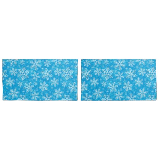 Housse D'oreillers Motif de flocons blancs (devant-Set)