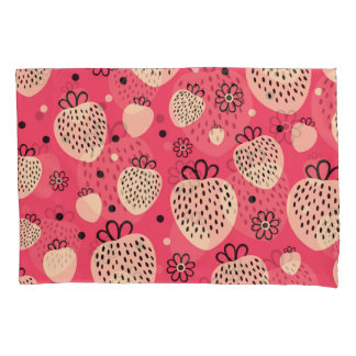Housse D'oreillers Motif de fraise rose : design doux et homogène