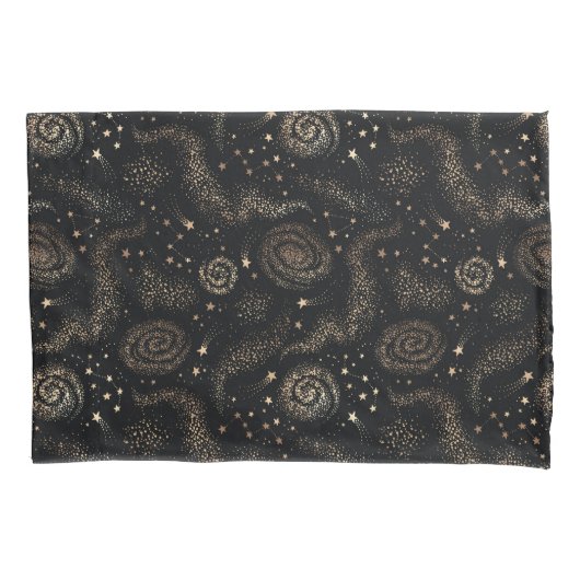 Housse D'oreillers Motif de galaxie Gold Star Constellation (devant-gauche)