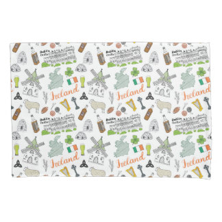 Housse D'oreillers Motif de griffonnage de croquis de l'Irlande