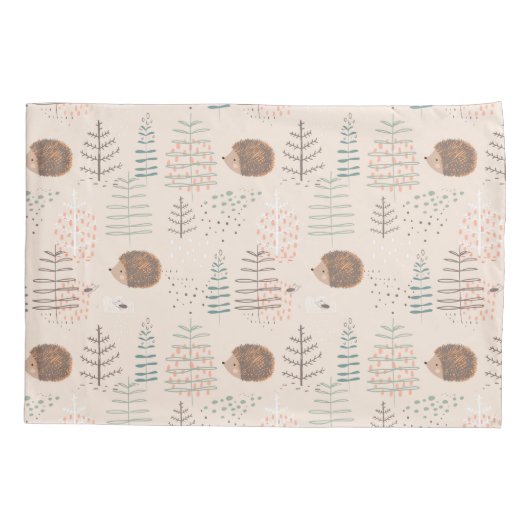 Housse D'oreillers Motif de hérisson de bois mignon (Dos)