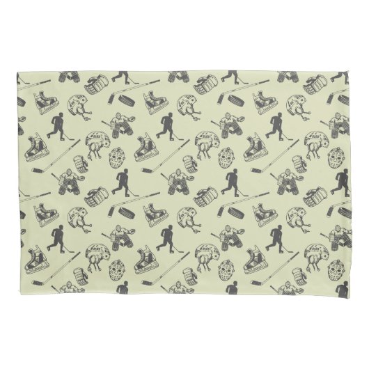 Housse D'oreillers Motif de hockey vintage (devant-gauche)