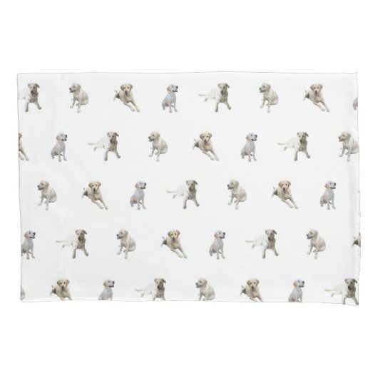 Housse D'oreillers Motif de labrador retriever (blanc) (devant)