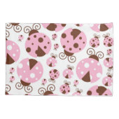 Housse D'oreillers Motif De Ladybugs, Mignons Ladybugs, Pink Ladybugs (Dos)