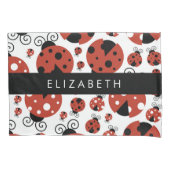 Housse D'oreillers Motif De Ladybugs, Red Ladybugs, Votre Nom (devant)
