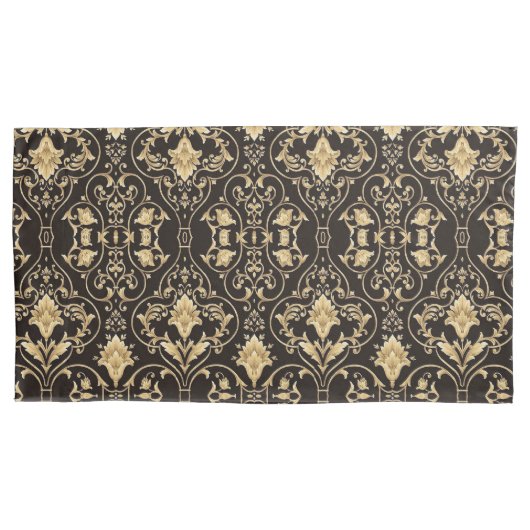 Housse D'oreillers Motif de luxe noir (devant)