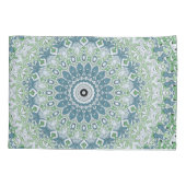 Housse D'oreillers Motif de mandala côtier bleu et vert de mer (Dos-gauche)