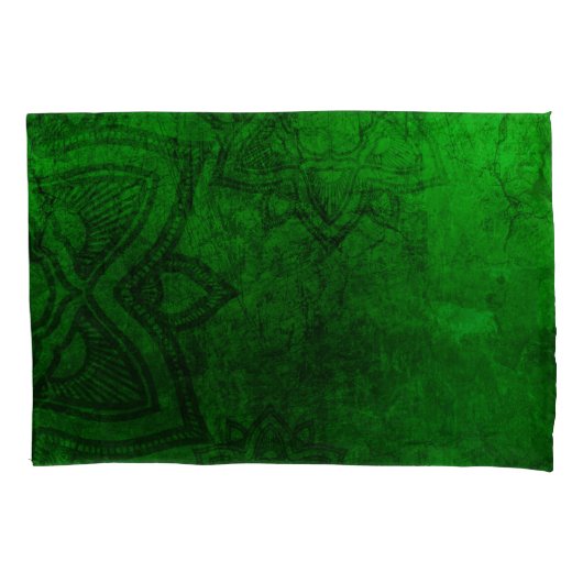 Housse D'oreillers Motif de Mandala vert démuni (devant)