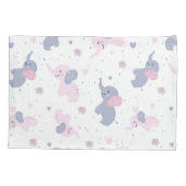 Housse D'oreillers Motif de mignons éléphants de caricature (Dos)