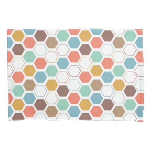 Housse D'oreillers Motif de module de ruche d'abeille (devant-gauche)