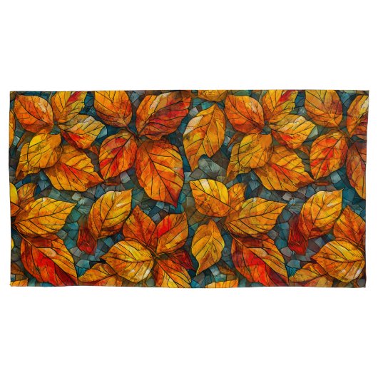 Housse D'oreillers Motif de mosaïque d'automne (devant)
