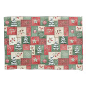 Housse D'oreillers Motif de Noël en patchwork de campagne (devant)