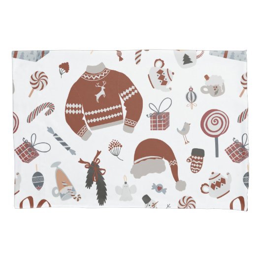 Housse D'oreillers Motif de Noël rétro (devant)