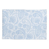 Housse D'oreillers motif de paisley bleu blanc (Dos-gauche)