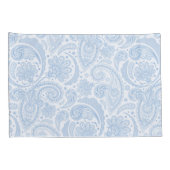Housse D'oreillers motif de paisley bleu blanc (Dos-Droit)