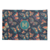 Housse D'oreillers Motif de papillon monogramme personnalisé (Dos)