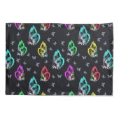 Housse D'oreillers Motif de papillon noir coloré (Dos)