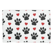 Housse D'oreillers Motif De Pâtes, Pâtes De Chien, Pâtes Noires, Coeu (devant)