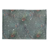 Housse D'oreillers Motif de pin d'hiver rustique moderne (Dos)
