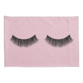 Housse D'oreillers Motif de points d'éjaculation noir sur rose et bla (Dos-Droit)